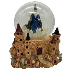 SF Music Box Co Merlin Wizard Castle Musical Snow Globe Plays Camelot Vintage